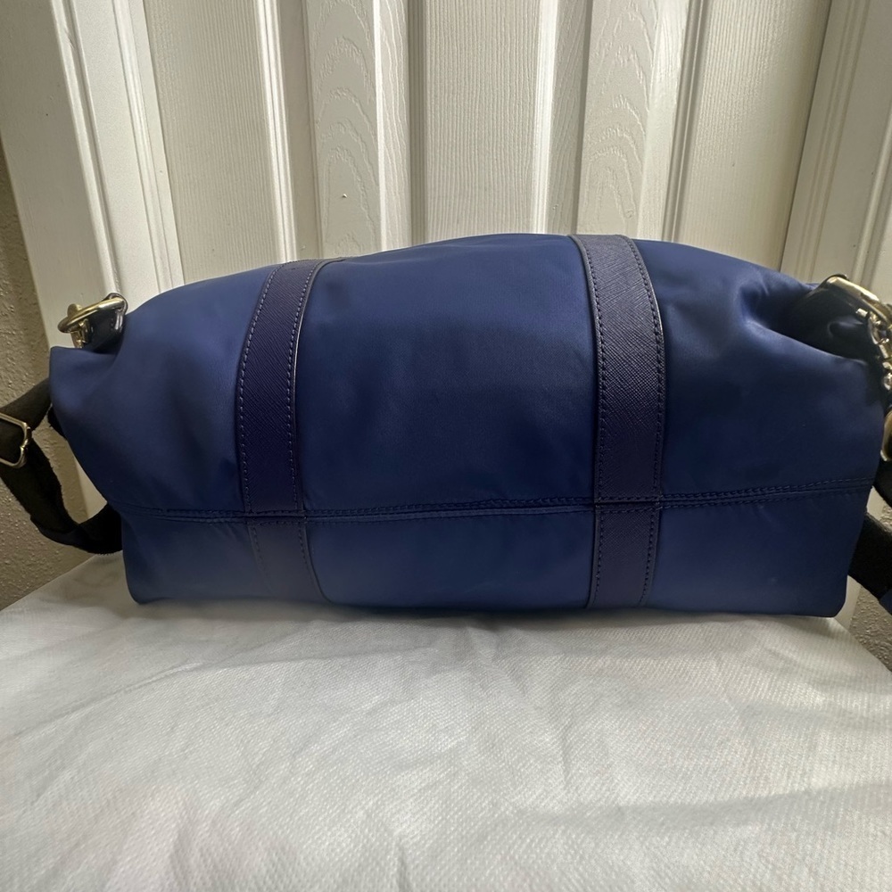 Henri Bendel Jetsetter Convertible Navy Blue Leather Nylon Backpack - Picture 8 of 16
